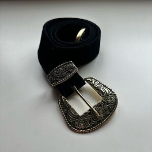 Free People Black Belt with Gold Buckle
